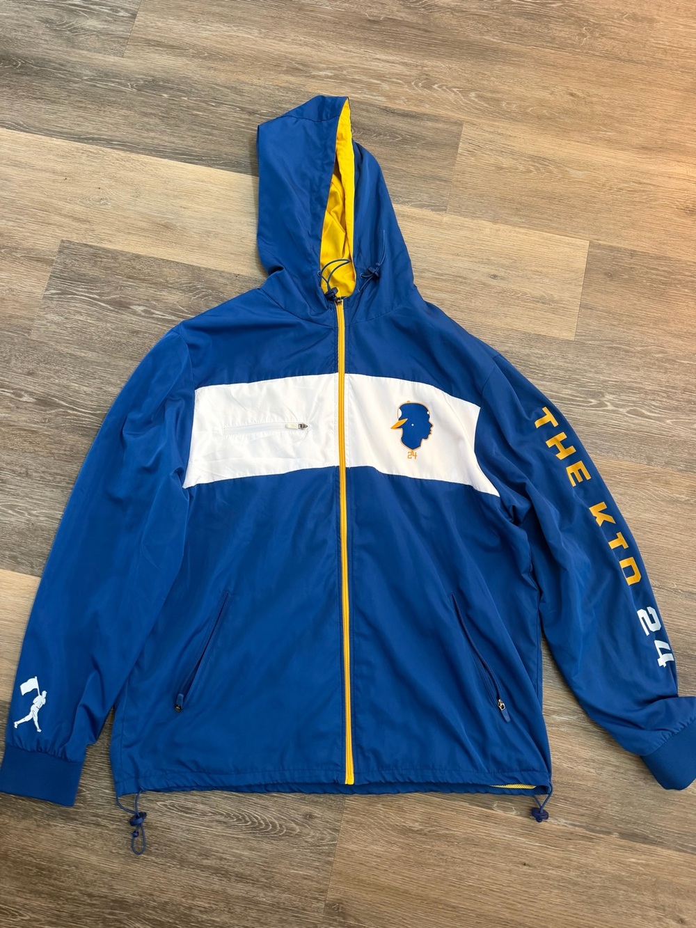 Baseballism -Ken Griffey Jr Collection Blue/ White Hooded Windbreaker Jacket XXL